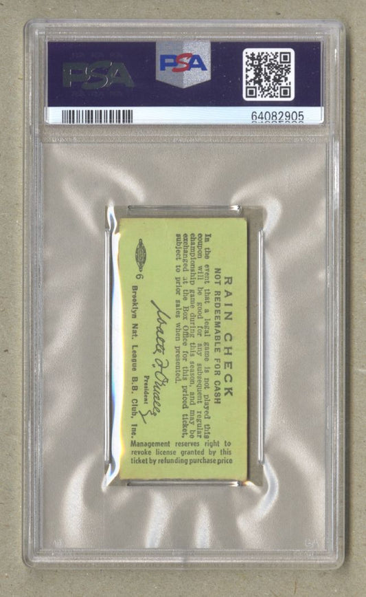 September 1, 1955 Brooklyn Dodgers Milwaukee Braves Ticket Stub Hank Aaron Duke Snider Double PSA