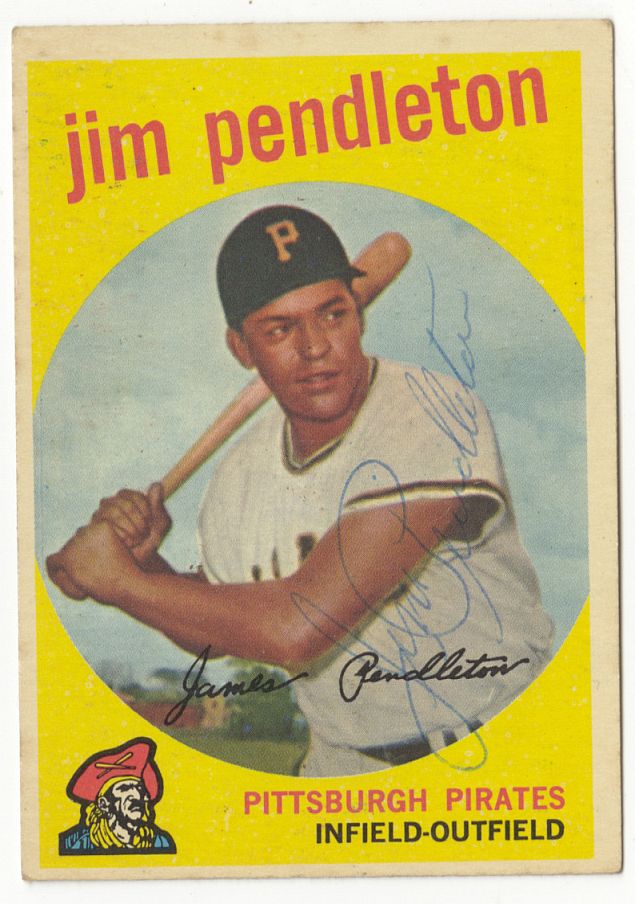 1959 Topps #175 Jim Pendleton Signed AUTO baseball card D.1996