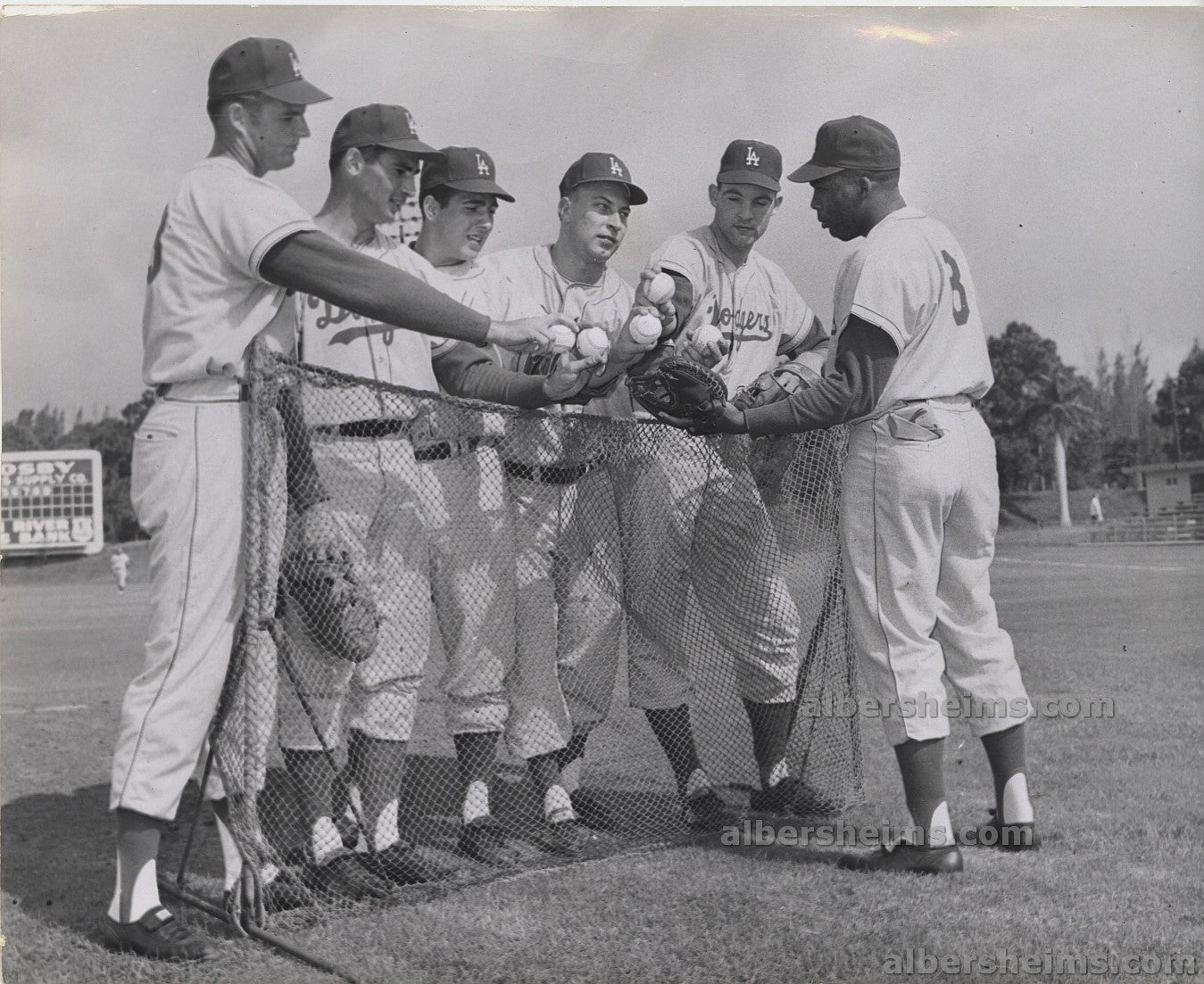 1963 Sandy Koufax & Drysdale Spring Training Group Shot Original TYPE I Photo