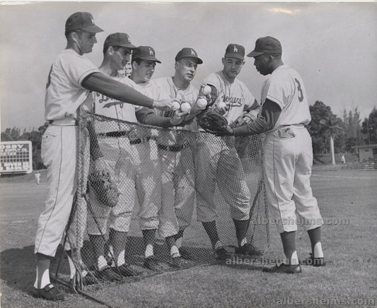 1963 Sandy Koufax & Drysdale Spring Training Group Shot Original TYPE I Photo