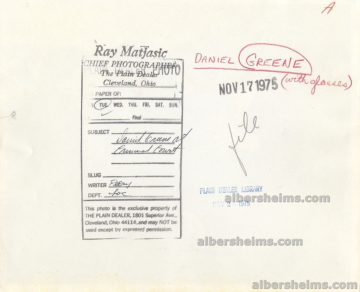 1975 Gangster Mobster Danny Greene “The Irishman” In Court Original TYPE I Photo Original TYPE I Photo