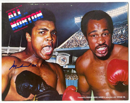 Muhammad Ali Signed AUTO 1976 On-Site Boxing Program vs Ken Norton Yankee Stadium JSA LOA
