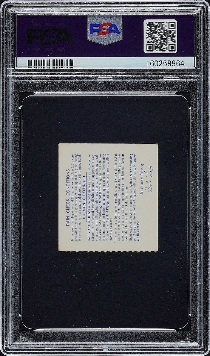 June 27, 1980 Jerry Reuss No-Hitter SF Giants vs. L.A. Dodgers Ticket Stub PSA 4 (Highest Graded) Low Pop!