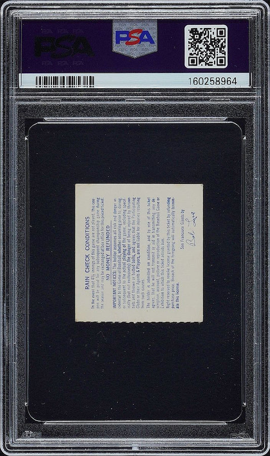 June 27, 1980 Jerry Reuss No-Hitter SF Giants vs. L.A. Dodgers Ticket Stub PSA 4 (Highest Graded) Low Pop!