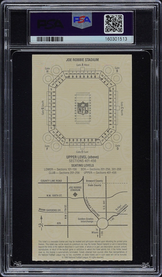 1989 SUPER BOWL 23 XXIII Ticket Stub Signed AUTO by John Taylor PSA Graded