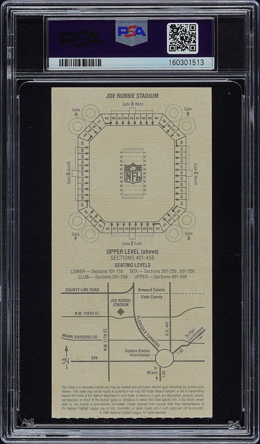 1989 SUPER BOWL 23 XXIII Ticket Stub Signed AUTO by John Taylor PSA Graded