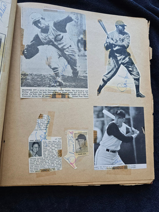 1950s Baseball Football Basketball Scrapbook /w Approximately 350 Autographs Rogers Hornsby x 3 Loaded