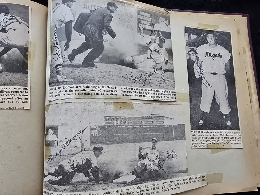 1950s Pacific Coast League San Francisco Seals Scrapbook /w Approximately 300 Autographs 14 X Joe Gordon HOF