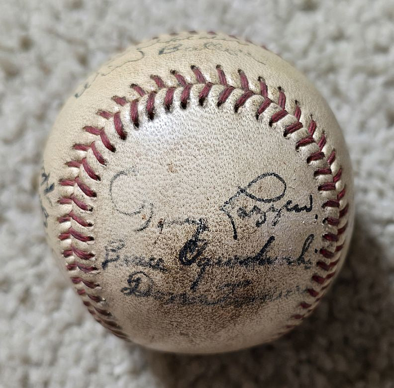 1941 San Francisco Seals PCL Team Signed AUTO Baseball /w Tony Lazzeri & Lefty O’Doul