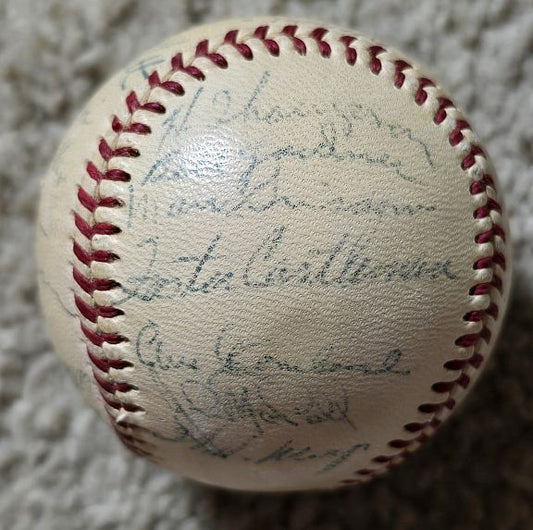 1954 New York Giants Team Signed AUTO ONL (Giles) Baseball World Champs - Willie Mays