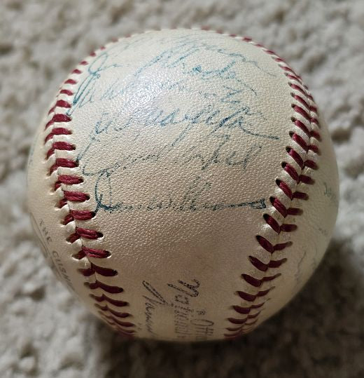 1954 New York Giants Team Signed AUTO ONL (Giles) Baseball World Champs - Willie Mays