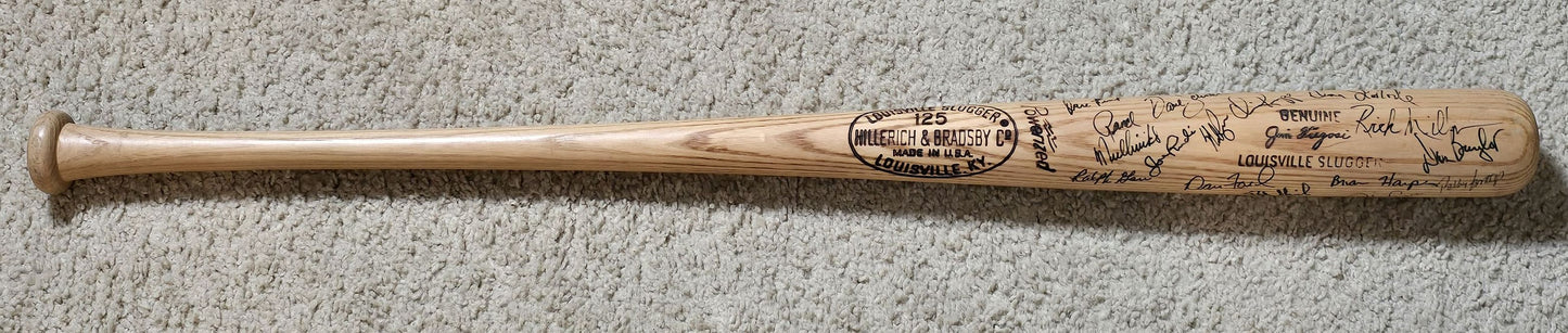 1979 AL West Champs - California Angels Team Signed AUTO Jim Fregosi Game Ready Louisville Slugger Bat