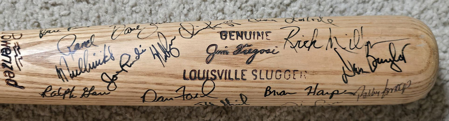 1979 AL West Champs - California Angels Team Signed AUTO Jim Fregosi Game Ready Louisville Slugger Bat