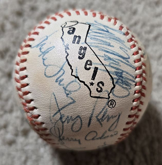1975 California Angels Team Signed AUTO Baseball /w 27 Sigs - NOLAN RYAN