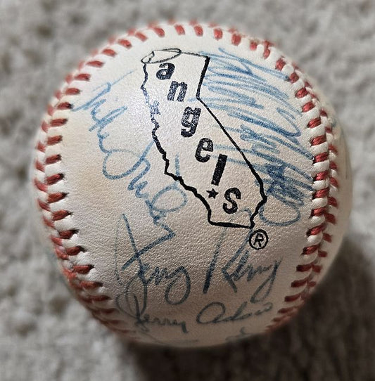 1975 California Angels Team Signed AUTO Baseball /w 27 Sigs - NOLAN RYAN
