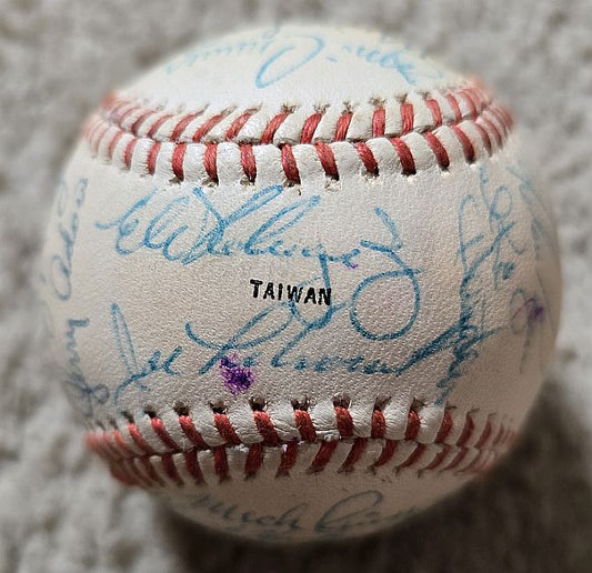 1975 California Angels Team Signed AUTO Baseball /w 27 Sigs - NOLAN RYAN