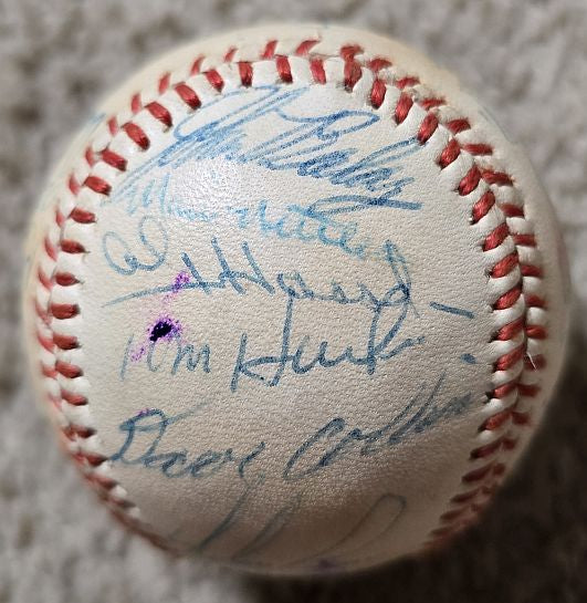 1975 California Angels Team Signed AUTO Baseball /w 27 Sigs - NOLAN RYAN