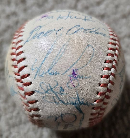 1975 California Angels Team Signed AUTO Baseball /w 27 Sigs - NOLAN RYAN