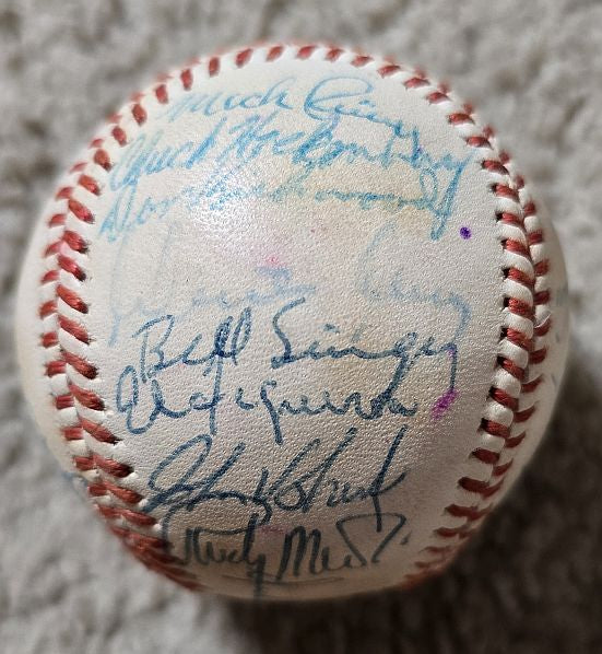 1975 California Angels Team Signed AUTO Baseball /w 27 Sigs - NOLAN RYAN