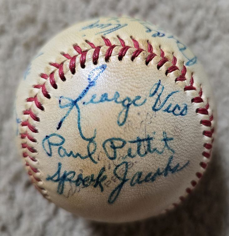 1957 Hollywood Stars Team Signed AUTO Baseball PCL Pitts Pirates /w 16 Sigs