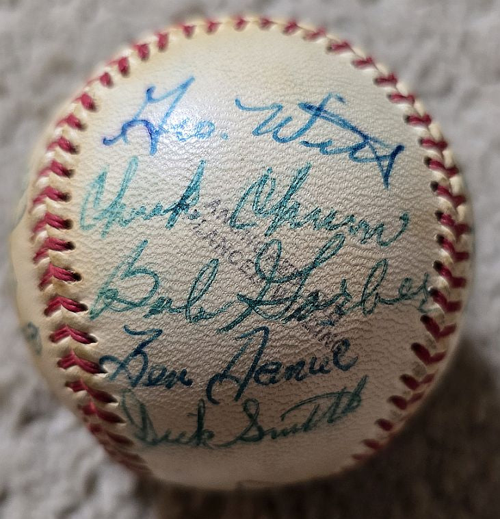 1957 Hollywood Stars Team Signed AUTO Baseball PCL Pitts Pirates /w 16 Sigs