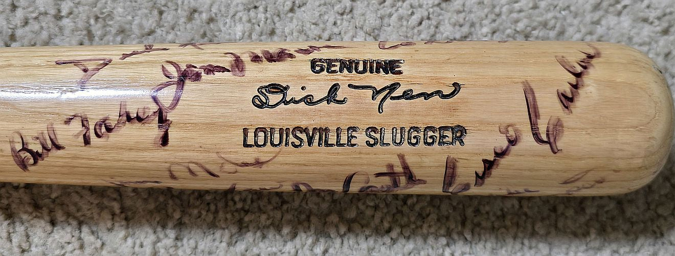 1972 Denver Bears Team Signed AUTO Texas Rangers AAA Dick Nen Game Ready Louisville Slugger Bat