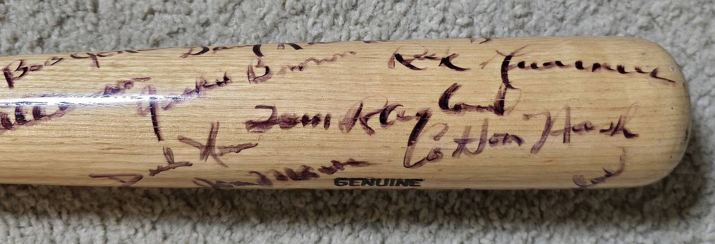 1972 Denver Bears Team Signed AUTO Texas Rangers AAA Dick Nen Game Ready Louisville Slugger Bat