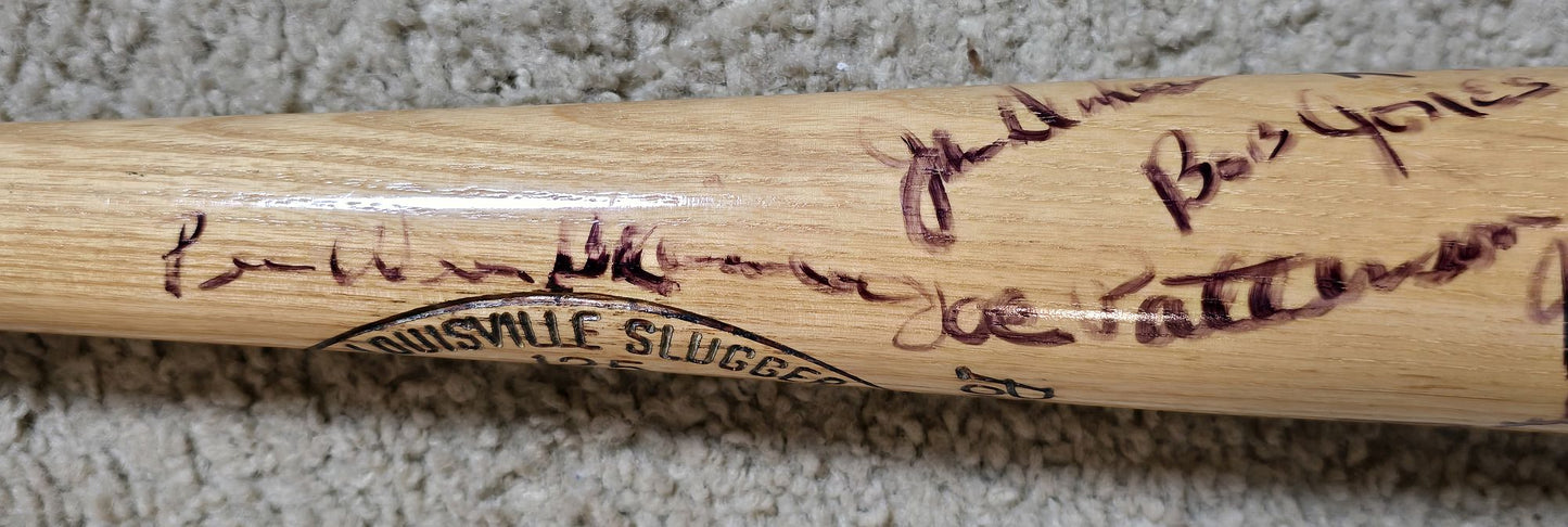 1972 Denver Bears Team Signed AUTO Texas Rangers AAA Dick Nen Game Ready Louisville Slugger Bat