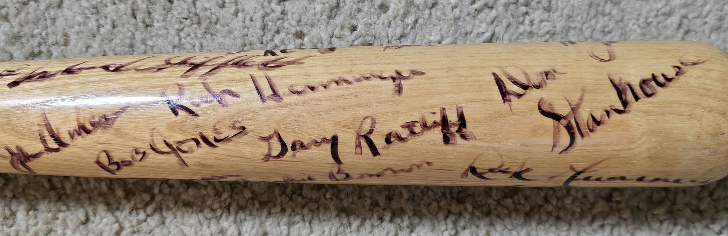1972 Denver Bears Team Signed AUTO Texas Rangers AAA Dick Nen Game Ready Louisville Slugger Bat