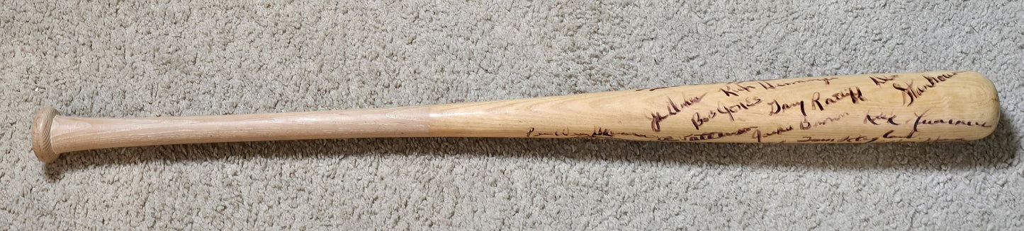 1972 Denver Bears Team Signed AUTO Texas Rangers AAA Dick Nen Game Ready Louisville Slugger Bat