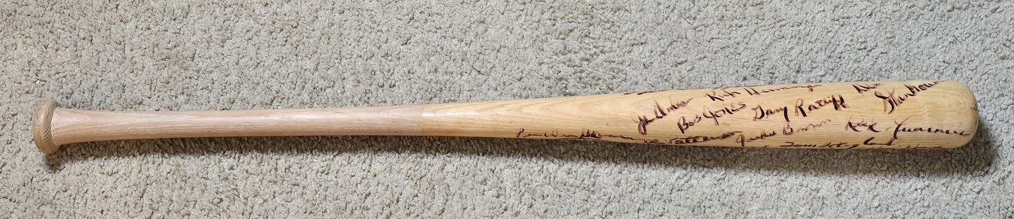 1972 Denver Bears Team Signed AUTO Texas Rangers AAA Dick Nen Game Ready Louisville Slugger Bat