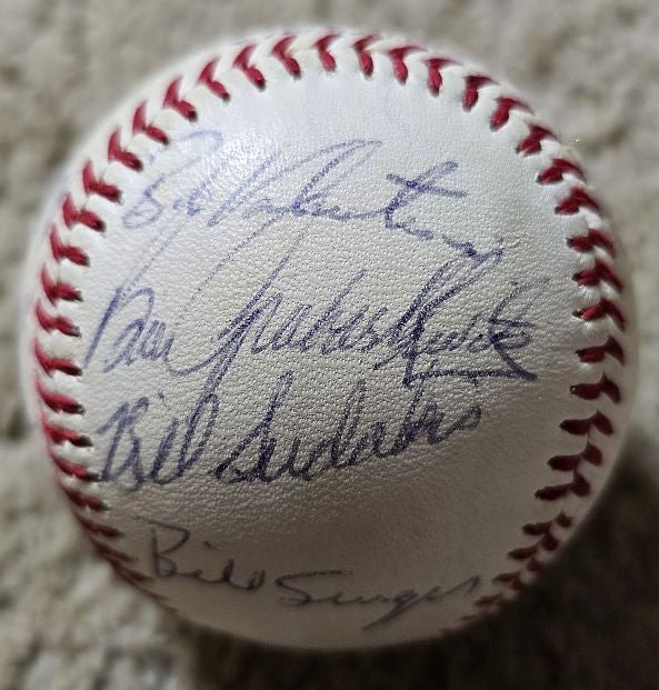 1971 L.A. Dodgers Team Signed AUTO (ONL – Giles) Baseball /w Garvey Wills
