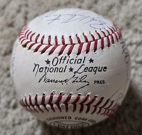 1971 L.A. Dodgers Team Signed AUTO (ONL – Giles) Baseball /w Garvey Wills