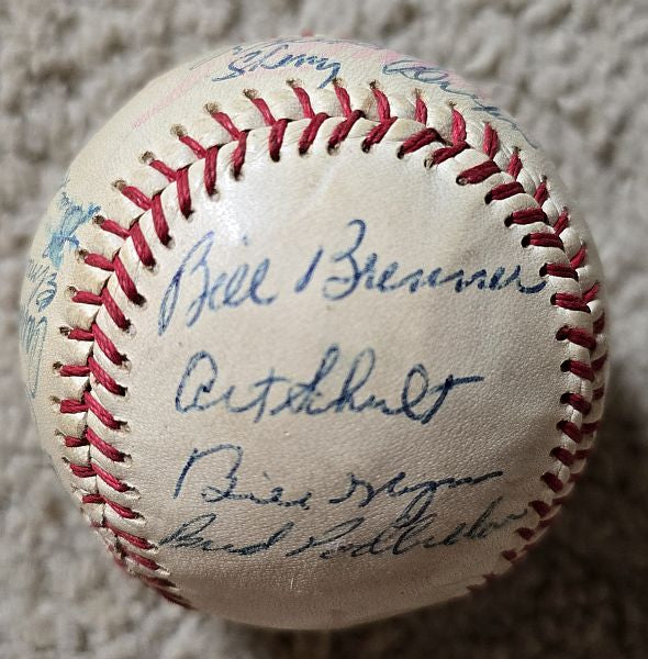1956 Seattle Rainiers Teamed Signed AUTO Baseball PCL Cincinnati Reds /w 20 sigs