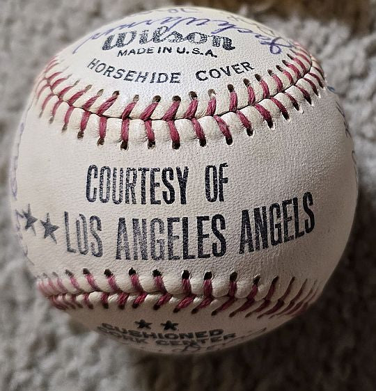 1956 Los Angeles Angels L.A. Team Signed AUTO Baseball PCL Chicago Cubs /w Bob Thorpe D. 1960 Piper Davis