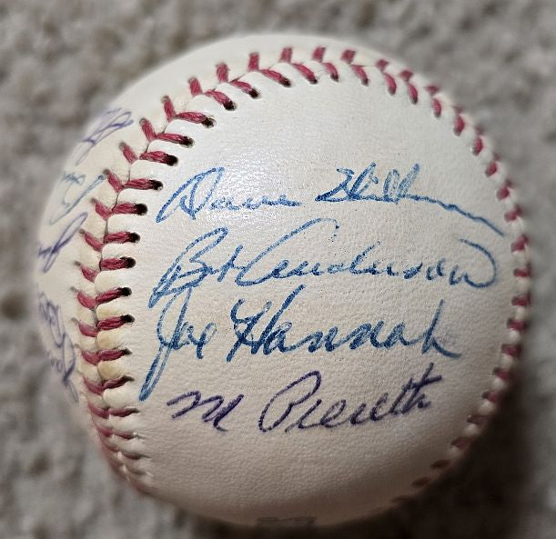 1956 Los Angeles Angels L.A. Team Signed AUTO Baseball PCL Chicago Cubs /w Bob Thorpe D. 1960 Piper Davis