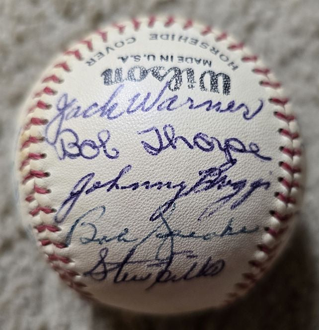 1956 Los Angeles Angels L.A. Team Signed AUTO Baseball PCL Chicago Cubs /w Bob Thorpe D. 1960 Piper Davis