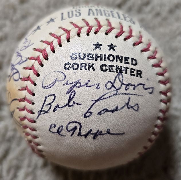 1956 Los Angeles Angels L.A. Team Signed AUTO Baseball PCL Chicago Cubs /w Bob Thorpe D. 1960 Piper Davis