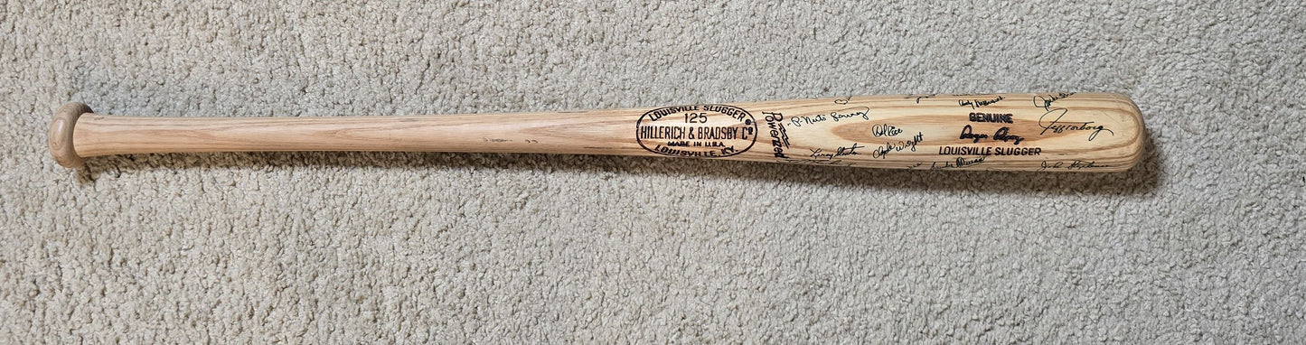 1972 California Angels Team Signed AUTO Roger Repoz Game Ready Louisville Slugger Bat