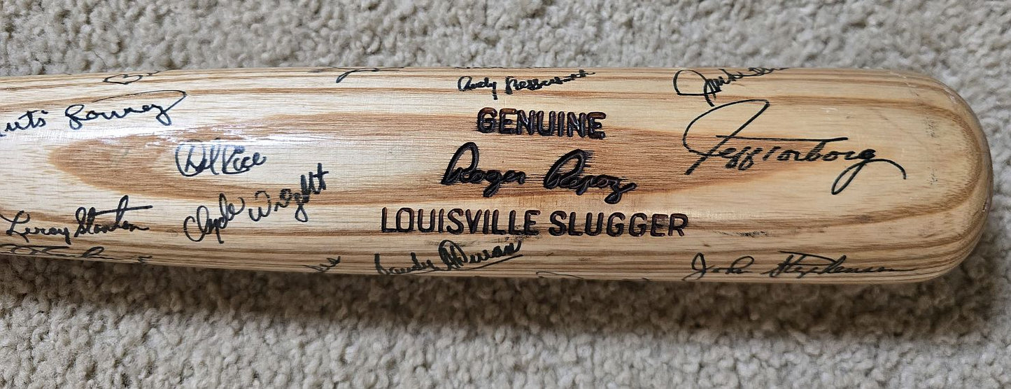 1972 California Angels Team Signed AUTO Roger Repoz Game Ready Louisville Slugger Bat