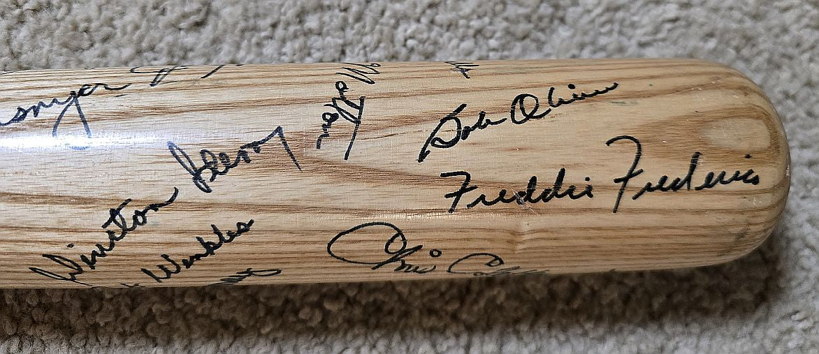 1972 California Angels Team Signed AUTO Roger Repoz Game Ready Louisville Slugger Bat