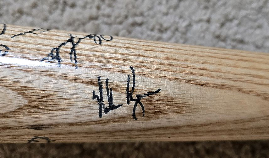 1972 California Angels Team Signed AUTO Roger Repoz Game Ready Louisville Slugger Bat