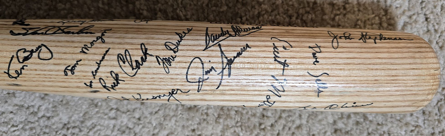 1972 California Angels Team Signed AUTO Roger Repoz Game Ready Louisville Slugger Bat