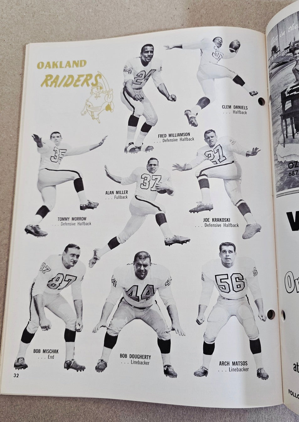 1963 San Diego Chargers vs. Oakland Raiders AFL football program October 27th NR MT-MT