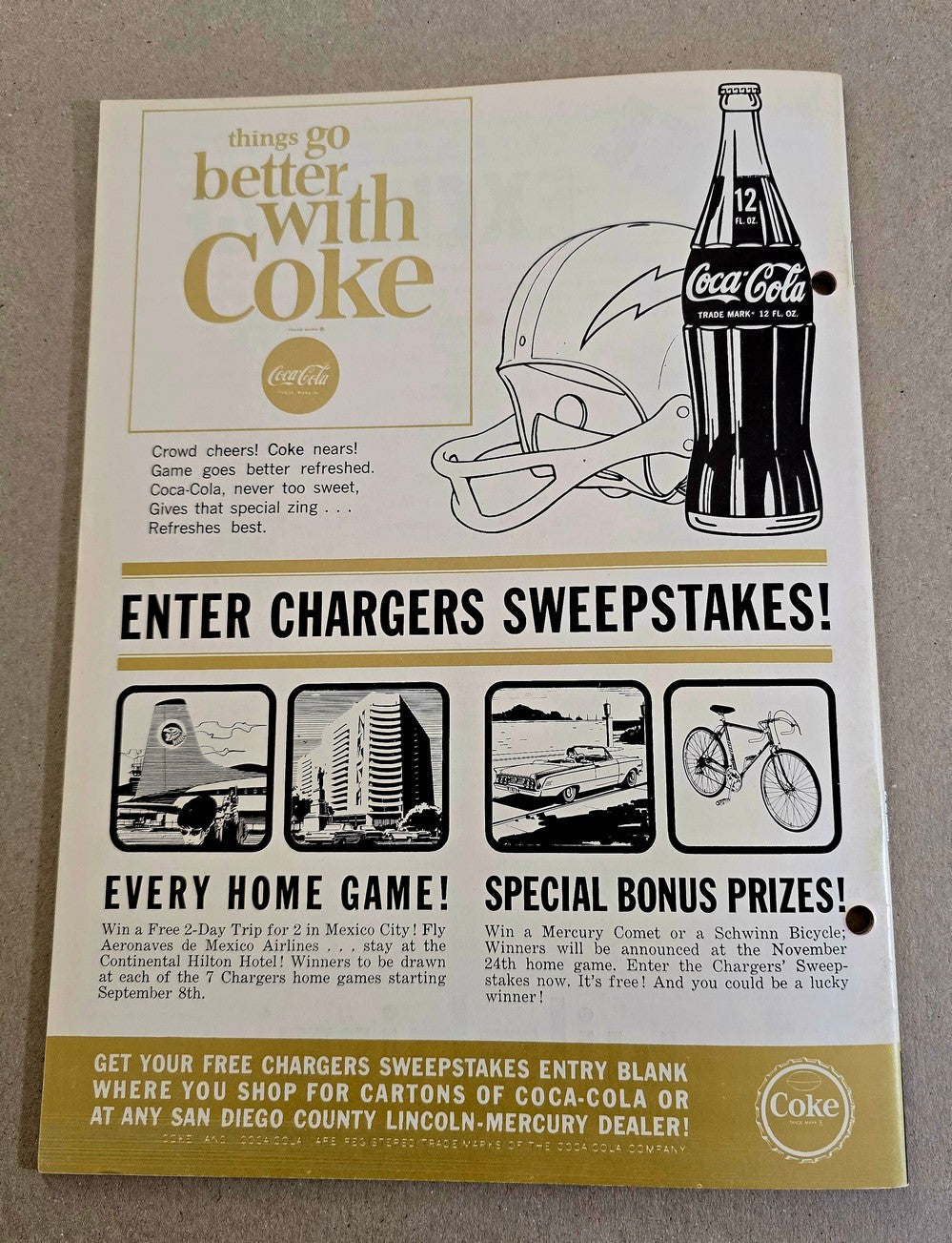 1963 San Diego Chargers vs. Oakland Raiders AFL football program October 27th NR MT-MT