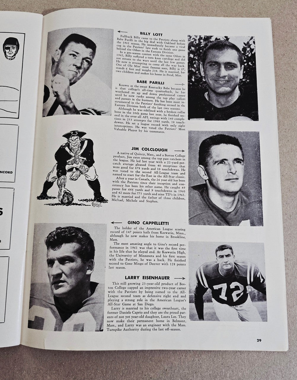 September 22, 1963 Oakland Raiders vs Boston Patriots AFL Football Game Program