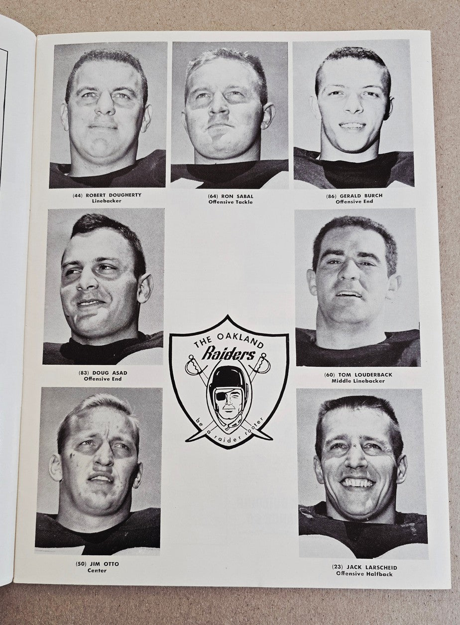 September 4, 1961 Oakland Raiders vs Denver Broncos AFL Football Program 2nd Year