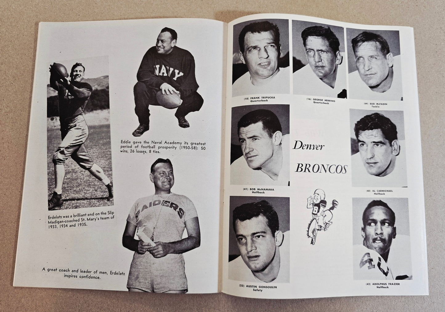 September 4, 1961 Oakland Raiders vs Denver Broncos AFL Football Program 2nd Year