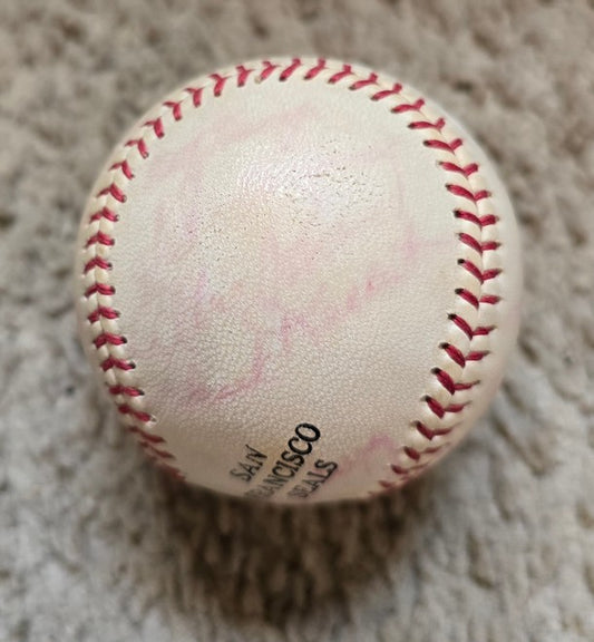 1957 San Francisco Seals Logo Baseball Team Signed AUTO Baseball PCL – Last Year In Existence