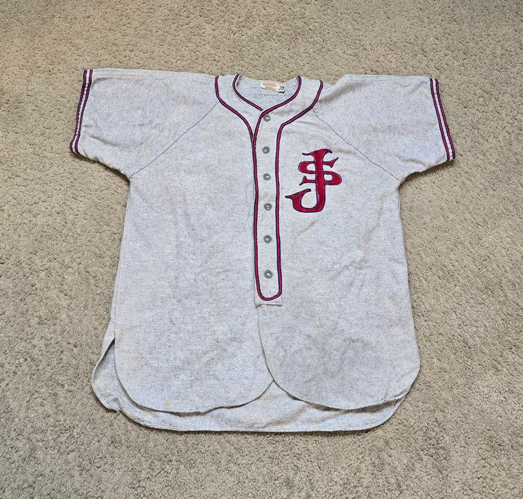 1940s Wilson Wool Flannel Baseball Jersey Semi-Pro College High School